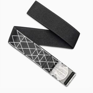 Arcade Geo Stretch Black Reflective Belt clear buckle